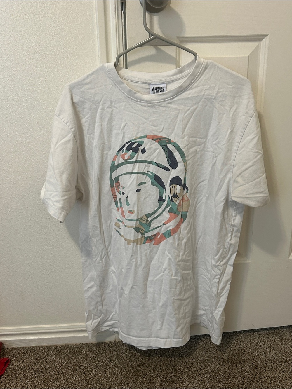 Billionaire Boys Club White Tee with Multicolor Camo Astronaut